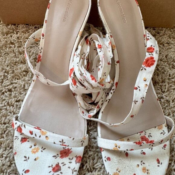 Reformation Alessa Lace-Up Wedge Espadrille Heels. Size 10. Like New. - Picture 2 of 9